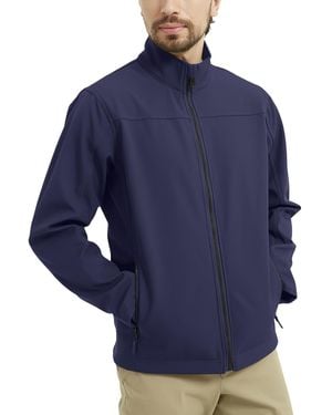 Hawke & Co. Mountain Stretch Soft Shell Collar Jacket - Blue
