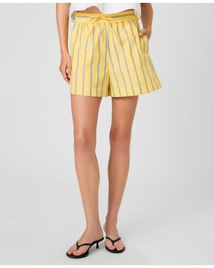 French Connection Striped Drawstring Shorts - Yellow