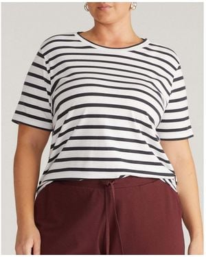 UNIVERSAL STANDARD Plus Size Light-as-air Tee Rex - White