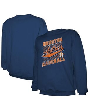 Stitches Houston Astros Lightweight Crew Sweatshirt - Blue