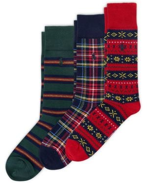 Polo Ralph Lauren 3-pack Novelty Slack Socks - Blue