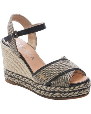 VISCATA Empuria Canvas Espadrille Sandal Wedges - Gray