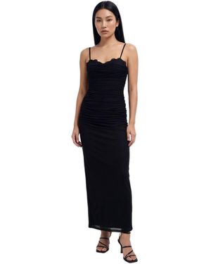 MissPap Premium Tulle Lace Trim Maxi Dress - Blue