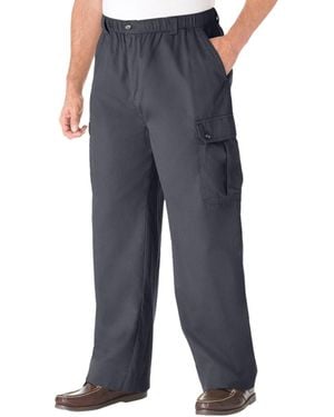 Kingsize Big & Tall Knockarounds Full-elastic Waist Cargo Pants - Gray