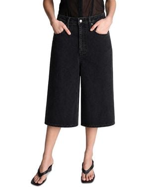 Kenneth Cole Wide-leg High-rise Shorts - Black