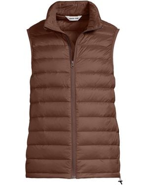 Lands' End Wanderweight Packable Down Vest - Brown