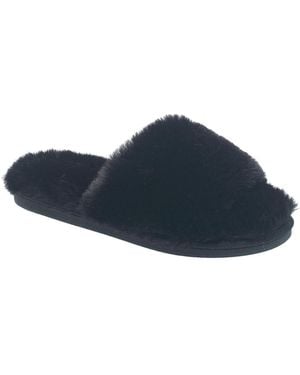 Nine West Faux Fur Slippers Blush - Blue