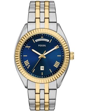 Fossil Campbell Three-hand Day-date Stainless Steel Watch - Metallic