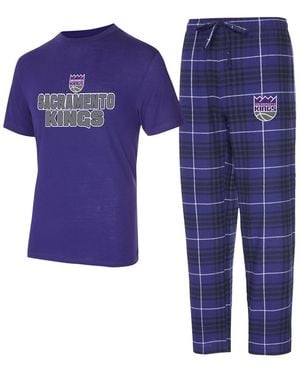 Concepts Sport 2-piece Purple/black Sacramento Kings Vector Top And Flannel Pants Sleep Set - Blue