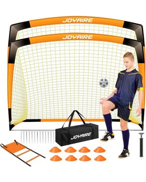 Joyaire Pro-grade 7x5ft Pop-up Soccer Goal For Kids – Durable 5-layer Tear-resistant Net & 10mm Poles - Blue