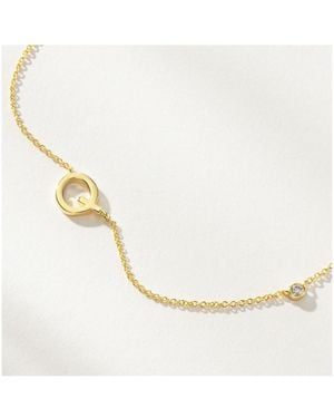 UNCOMMON JAMES 14k Gold-plated Personalized Touch Initial Necklace - White