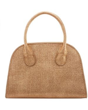 Nina Yorke Metallic Small Satchel Bag - Natural
