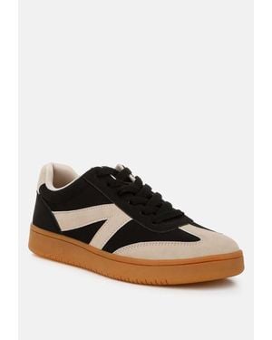 LONDON RAG Zoomer Contrasting Patchwork Chunky Sneakers - Black