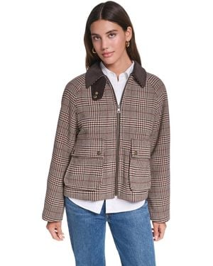 Levi's Plaid Wool-blend Zip-front Jacket - Brown
