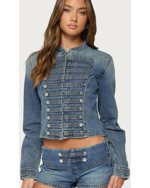 Edikted Jazzy Denim Napoleon Jacket - Blue