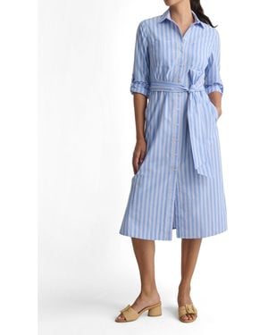 UNTUCKit Cotton Adele Midi Shirt Dress - Blue