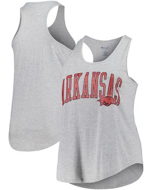 Profile Arkansas Razorbacks Arch Logo Racerback Scoop Neck Tank Top - Gray