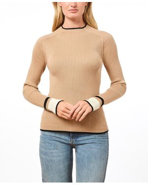 Cable & Gauge Two Tone Ribbed Sweater - Blue