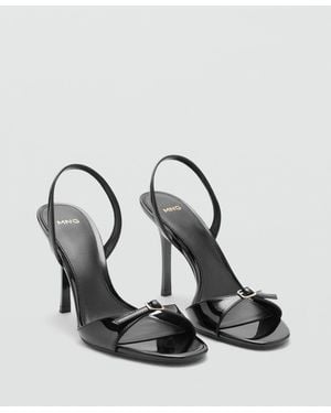 Mango Buckle Straps High-heeled Sandals - Black