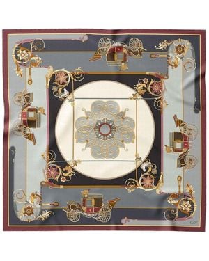 Elizabetta S Carozza Silk Foulard Scarf - Metallic