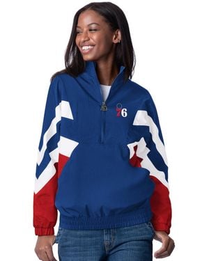 Starter Philadelphia 76ers Renegade Oxford Half-zip Jacket - Blue