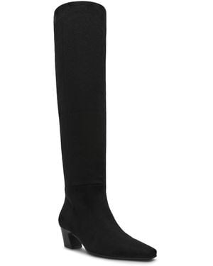 Dolce Vita Stryker Wide-calf Over-the-knee Pull On Heeled Boots - Black