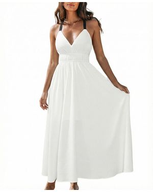 CUPSHE Glow Figure Maxi Beach Dress - White