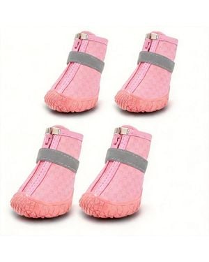 Aronkl Anti-slip Breathable Dog Boots For Paw Protection - Pink