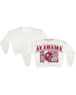 Pressbox Alabama Crimson Tide Oversized Janice Retro Waist-length Sweatshirt - Pink