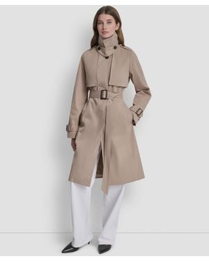DKNY Top Collar Utility Raincoat - Natural