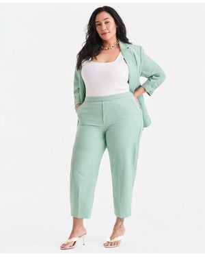 INC International Concepts Plus Cropped Pull-on Pants - Red