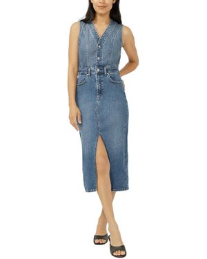 Silver Jeans Co. Denim Vest Midi Dress - Blue