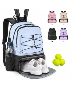 Peneyon Tennis Racket Backpack Ventilated Shoe Compartment Insulated Pocket Holds 2 Rackets - Blue