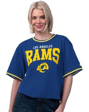 Starter Los Angeles Rams Ace Oversized Graphic Cropped T-shirt - Blue
