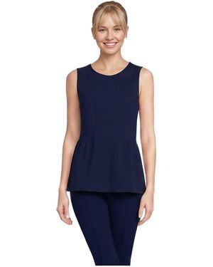 Lands' End Sleeveless Starfish Crew Neck Peplum Top - Blue