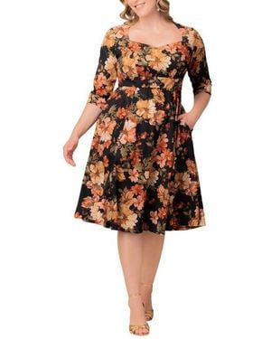 Kiyonna Plus Size Royal Sweetheart Cocktail Dress - Black