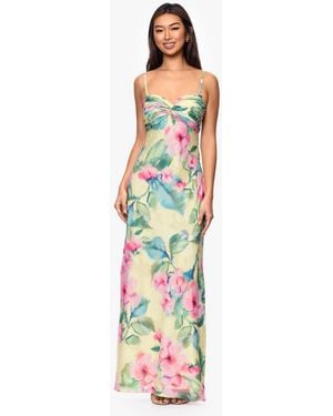 Xscape Floral Print Maxi Dress - White