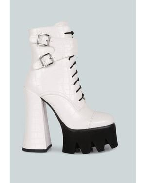 LONDON RAG Stomper Combat Boots - Blue