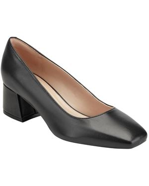 Easy Spirit Marelyn Eflex Square Toe Block Heel Pumps - Black