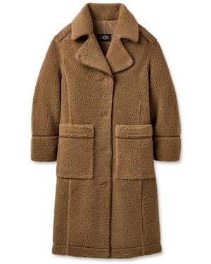 UGG Sema Comfort-fit Full-length Fluff Coat - Brown
