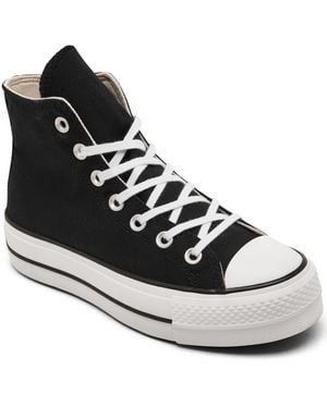 Converse Chuck Taylor All Star Lift Platform High Top Casual Sneakers From Finish Line - Black