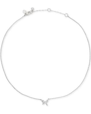 Kate Spade Girlie Pearlie Cubic Zirconia Mini Bow Pendant Necklace - White