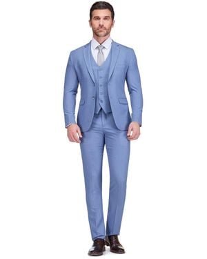 Gino Vitale Skinny Fit 3-piece Suit - Blue