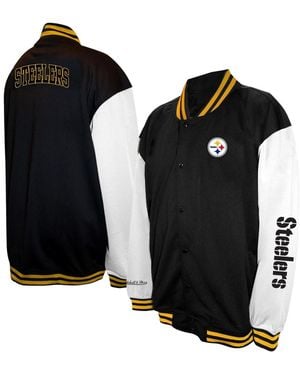 Profile Pittsburgh Steelers Big Tall Full-snap Varsity Jacket - Black