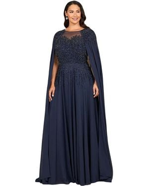 Lara Chiffon A-line Long Gown - Blue