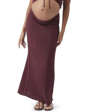 Ripe Maternity Maternity Ripe Charli Rib Knit Skirt - Red