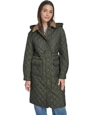Levi's Regular Diamond Quilted Cinch Waist Coat - Green