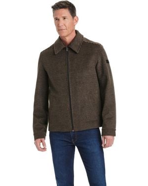 Vince Camuto Men S Zip Front Faux Wool Jacket - Gray