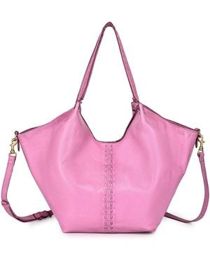 Old Trend Wisteria Small Handwoven Tote Handbag - Pink