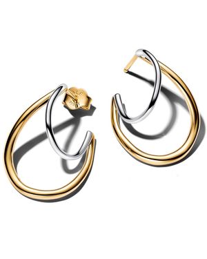 PANDORA Double Hoop Earrings - Metallic